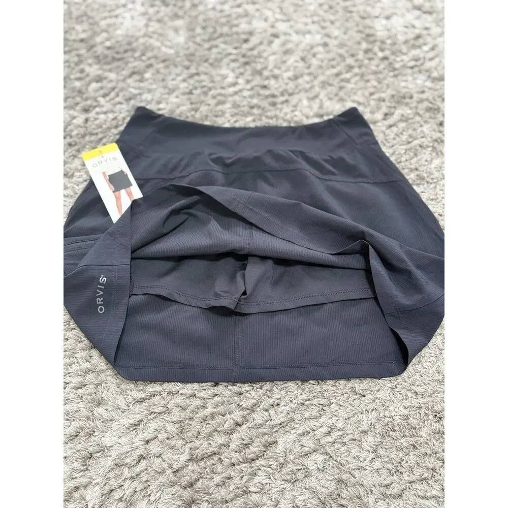 NWT Orvis Womens Black Lightweight Moisture Wicking Athletic Skort Golf Tennis S